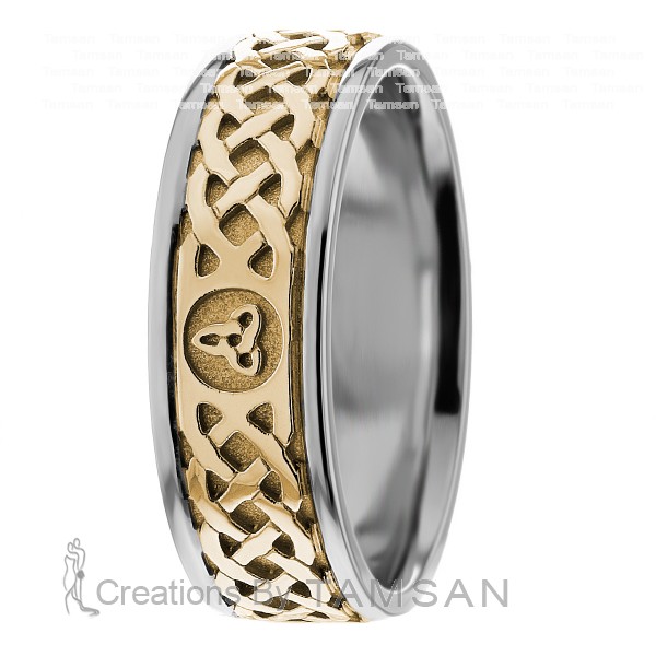 TINGN Sturdy Celtic Knot/Cuban Link Chain Rings for Women Men Vintage  Eternity Band Ring Jewelry 